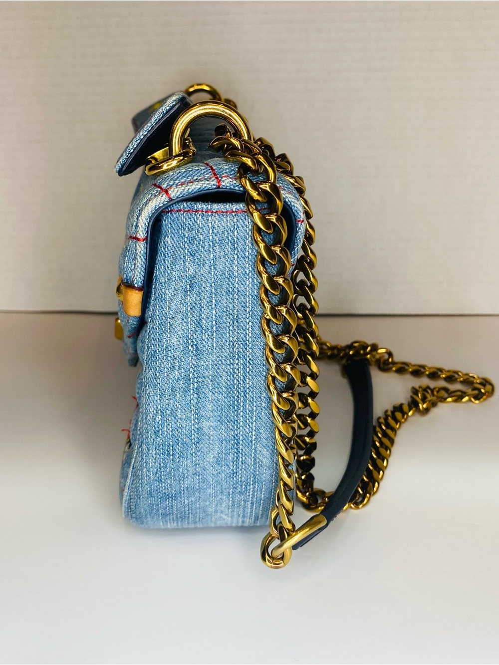 Louis Vuitton Denim Patchwork New Wave Shoulder Bag with Colorful Embroidered - Picture 4 of 12